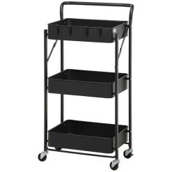 HOMCOM 3 Tier Storage Trolley - 310mm - Black - 850-161BK -Kitchen Sale Shop 7sidaa188d679daa1.jpg