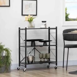 HOMCOM 3 Tier Storage Trolley - 345mm - Black - 850-241V00BK -Kitchen Sale Shop 9n790f188fc82f040.jpg