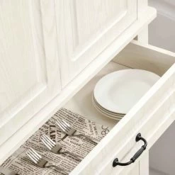 HOMCOM Freestanding Kitchen Cabinet With Wide Shelves - White Wood Grain - 835-346V01 -Kitchen Sale Shop 9vu7561880e42632d.jpg