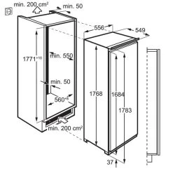 AEG ABK818E6NC Built-In Frost Free Tall Freezer - White -Kitchen Sale Shop a b abk818e6nc 3