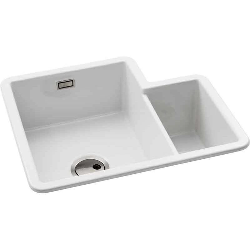 Abode Sandon 1.5 Bowl Ceramic Kitchen Sink - White - AW1032 4 Abode Sandon 1.5 Bowl Ceramic Kitchen Sink - White - AW1032 - Image 2