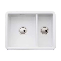Abode Sandon 1.5 Bowl Ceramic Kitchen Sink - White - AW1033