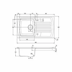 Abode Milford Single Bowl Ceramic Kitchen Sink - White - AW1042 -Kitchen Sale Shop a w aw1042 2