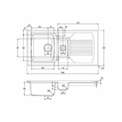 Abode Milford 1.5 Bowl Ceramic Kitchen Sink - White - AW1043 7 Abode Milford 1.5 Bowl Ceramic Kitchen Sink - White - AW1043 -Kitchen Sale Shop a w aw1043 2