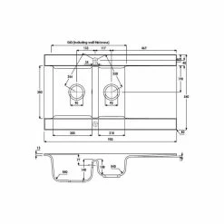 Abode Aspekt 1.5 Bowl & Drainer Granite Kitchen Sink - White - AW3102 -Kitchen Sale Shop a w aw3102 2