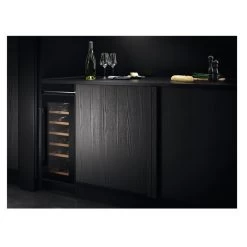AEG AWUS020B5B Built Under 30cm Wine Cabinet - Black -Kitchen Sale Shop aeg awus020b5b installed wine cabinet side view
