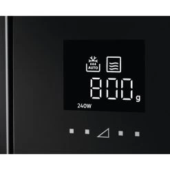 AEG MBE2658DEM Built In Microwave & Grill - Black & Stainless Steel 16 AEG MBE2658DEM Built In Microwave & Grill - Black & Stainless Steel -Kitchen Sale Shop aeg mbe2658dem digital screen display front close up view