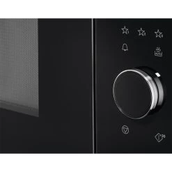 AEG MBE2658SEM Built In Microwave - Black & Stainless Steel -Kitchen Sale Shop aeg mbe2658sem display functions and control knob close up side view