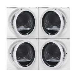AEG T6DBG720N Free Standing 7kg Tumble Dryer - White -Kitchen Sale Shop aeg t6dbg720n stacked dryers open doors inner basin front view