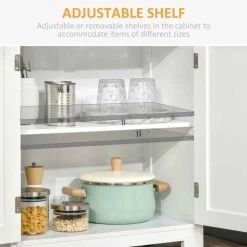 HOMCOM Freestanding Kitchen Storage Cupboard - White - 835-513 -Kitchen Sale Shop aowb1018595c283d0.jpg