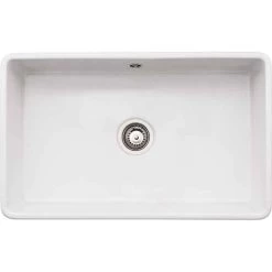 Abode Provincial Single Bowl Ceramic Kitchen Sink - White - AW1020