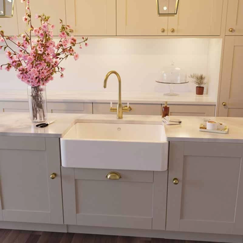 Abode Provincial Single Bowl Ceramic Kitchen Sink - White - AW1020 4 Abode Provincial Single Bowl Ceramic Kitchen Sink - White - AW1020 - Image 2