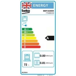 Beko BBIF16300X 60cm Electric 72 Litre AeroPerfect Single Cavity Fan Oven - Stainless Steel -Kitchen Sale Shop b e beko bbif16300x energy label