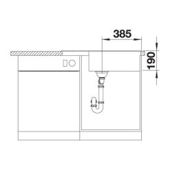 Blanco ZIA XL 6 S Compact Reversible 1 Bowl Silgranit Kitchen Sink - Volcano Grey - 527397 -Kitchen Sale Shop b l blanco 527397 dimensions2