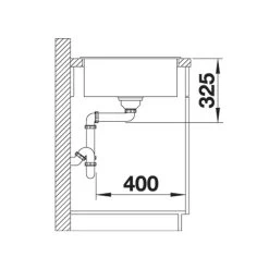 Blanco ZIA XL 6 S Compact Reversible 1 Bowl Silgranit Kitchen Sink - Volcano Grey - 527397 -Kitchen Sale Shop b l blanco 527397 dimensions3