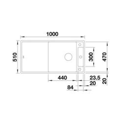 Blanco AXIA III XL 6 S Silgranit 1 Bowl Inset Reversible Kitchen Sink Wih Drain Remote Control - Soft White - 527051 -Kitchen Sale Shop b l blanco 527051 dimensions