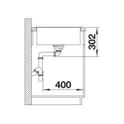 Blanco AXIA III XL 6 S Silgranit 1 Bowl Inset Reversible Kitchen Sink Wih Drain Remote Control - Soft White - 527051 -Kitchen Sale Shop b l blanco 527051 side view dimensions
