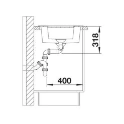 Blanco METRA 6 Silgranit 1.5 Bowl Inset Reversible Kitchen Sink - Soft White - 527112 -Kitchen Sale Shop b l blanco 527112 side view dimensions
