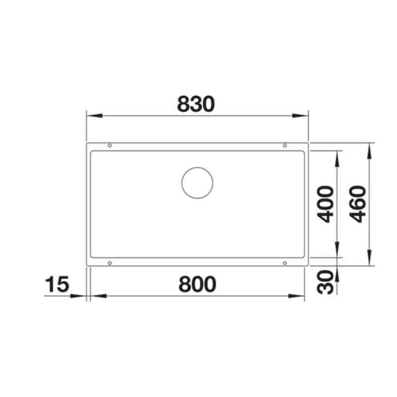 Blanco SUBLINE 800-U Silgranit 1 Bowl Undermount Kitchen Sink With Manual InFino Waste - Soft White - 527174 4 Blanco SUBLINE 800-U Silgranit 1 Bowl Undermount Kitchen Sink With Manual InFino Waste - Soft White - 527174 - Image 2