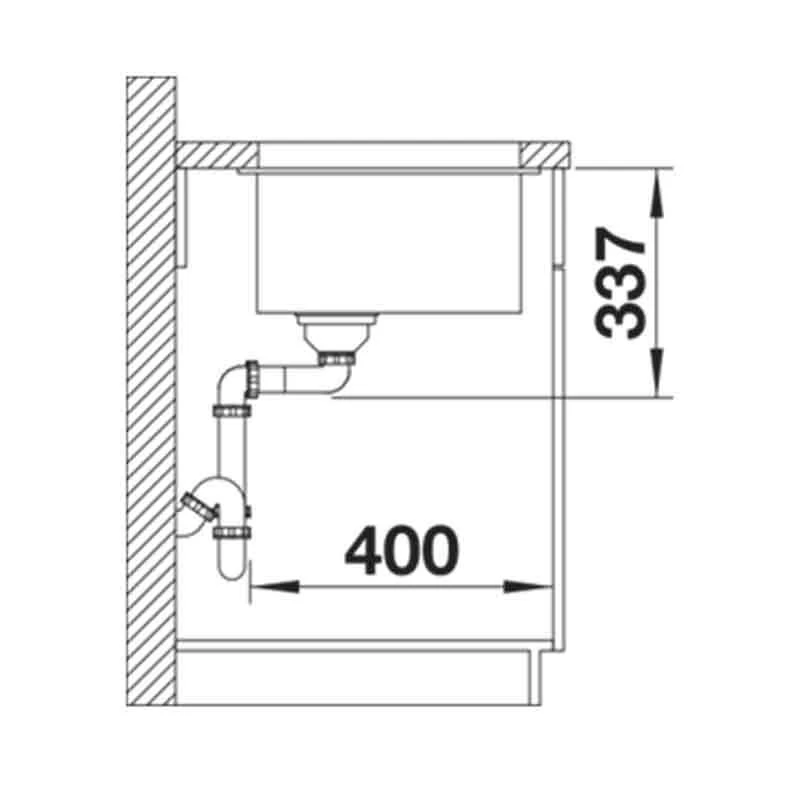 Blanco SUBLINE 800-U Silgranit 1 Bowl Undermount Kitchen Sink With Manual InFino Waste - Soft White - 527174 5 Blanco SUBLINE 800-U Silgranit 1 Bowl Undermount Kitchen Sink With Manual InFino Waste - Soft White - 527174 - Image 3