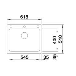 Blanco NAYA 6 Silgranit 1 Bowl Inset Kitchen Sink - Volcano Grey - 527311 -Kitchen Sale Shop b l blanco 527311 dimensions