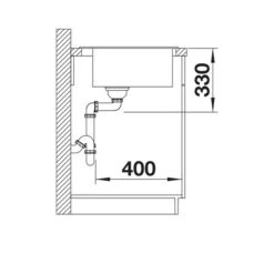 Blanco NAYA 6 Silgranit 1 Bowl Inset Kitchen Sink - Volcano Grey - 527311 -Kitchen Sale Shop b l blanco 527311 side view dimensions