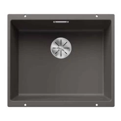 Blanco SUBLINE 500-U Silgranit 1 Bowl Undermount Kitchen Sink With Manual InFino Waste - Volcano Grey - 527353