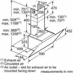 Bosch Series 4 DWK67CM60B 60cm Chimney Cooker Hood - Black Glass 9 Bosch Series 4 DWK67CM60B 60cm Chimney Cooker Hood - Black Glass -Kitchen Sale Shop b o bosch dwk67cm60b dims