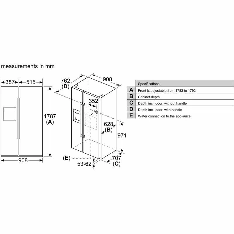 Bosch Series 6 KAD93VIFPG Free-Standing Frost Free American Fridge Freezer - Stainless Steel 11 Bosch Series 6 KAD93VIFPG Free-Standing Frost Free American Fridge Freezer - Stainless Steel - Image 9