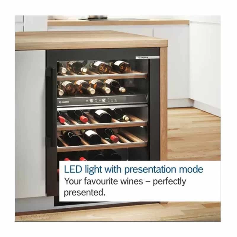 Bosch Series 6 KUW20VHF0G Built-Under 80x30cm Wine Cooler - Black 6 Bosch Series 6 KUW20VHF0G Built-Under 80x30cm Wine Cooler - Black - Image 4