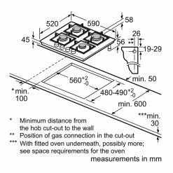 Bosch Series 4 PNP6B6B90 60cm Gas Hob - Black Glass -Kitchen Sale Shop b o bosch pnp6b6b90 dims