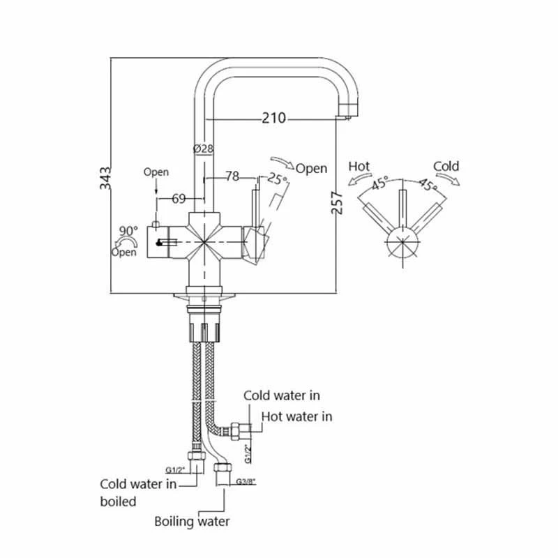 Prima+ 3 In 1 Hot Kitchen Tap - Matt Black - BPR405 4 Prima+ 3 In 1 Hot Kitchen Tap - Matt Black - BPR405 - Image 2