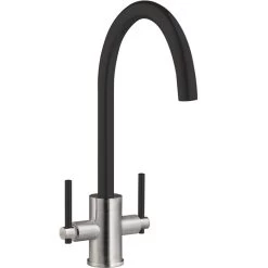 Prima+ Swan Neck Dual Lever Mixer Tap - Black - BPR700