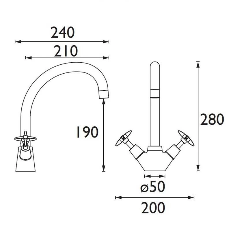 Bristan Value X Head Monobloc Kitchen Mixer Tap - Chrome - VAX2 SNK C 4 Bristan Value X Head Monobloc Kitchen Mixer Tap - Chrome - VAX2 SNK C - Image 2
