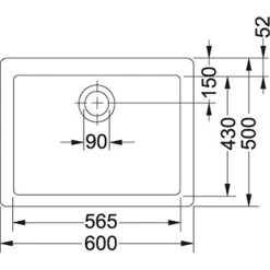 Franke Belfast 1 Bowl Ceramic Kitchen Sink VBK 710-57 - White - 130.0381.800
