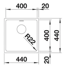 Blanco ANDANO 400-U 1 Bowl Undermount Stainless Steel Kitchen Sink With Manual InFino Drain System - Satin Polish - 522959 -Kitchen Sale Shop blanco andano 522959 dimensions 1