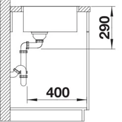 Blanco ANDANO 700-IF 1 Bowl Inset Stainless Steel Kitchen Sink With Manual InFino Drain System - Satin Polish - 522969 -Kitchen Sale Shop blanco andano 522969 dimensions 1 1