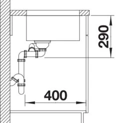 Blanco ANDANO 340/180-U 1.5 Bowl Stainless Steel Bowl Kitchen Sink With Manual InFino Drain System - Satin Polish - 522977 -Kitchen Sale Shop blanco andano 522977 dimensions 1 1