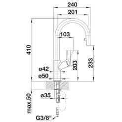 Blanco CARENA-S Vario Pull-Out Spout Silgranit-Look Dual Finish Kitchen Tap - Coffee/Chrome - BM3118CE -Kitchen Sale Shop blanco carena 521378 dimensions