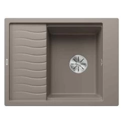 Blanco ELON 45 S 1 Bowl Inset Silgranit Reversible Kitchen Sink With Manual InFino Waste - Tartufo - 524831