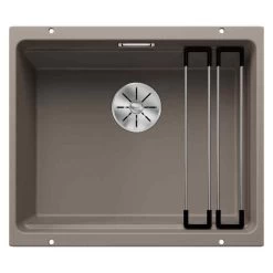 Blanco ETAGON 500-U 1 Bowl Undermount Silgranit Kitchen Sink With Manual InFino Waste - Tartufo - 522234