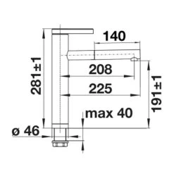 Blanco LINEE-S Pull-Out Handset Galvanic Chrome Kitchen Tap - Chrome - BM2200CH 9 Blanco LINEE-S Pull-Out Handset Galvanic Chrome Kitchen Tap - Chrome - BM2200CH -Kitchen Sale Shop blanco linee s 517591 dimensions