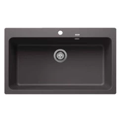 Blanco NAYA XL 9 1 Bowl Inset Silgranit Kitchen Sink - Rock Grey - 521813