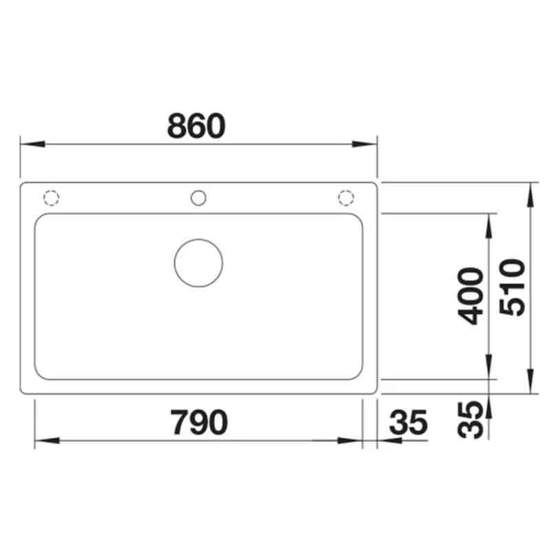 Blanco NAYA XL 9 1 Bowl Inset Silgranit Kitchen Sink - Rock Grey - 521813 4 Blanco NAYA XL 9 1 Bowl Inset Silgranit Kitchen Sink - Rock Grey - 521813 - Image 2
