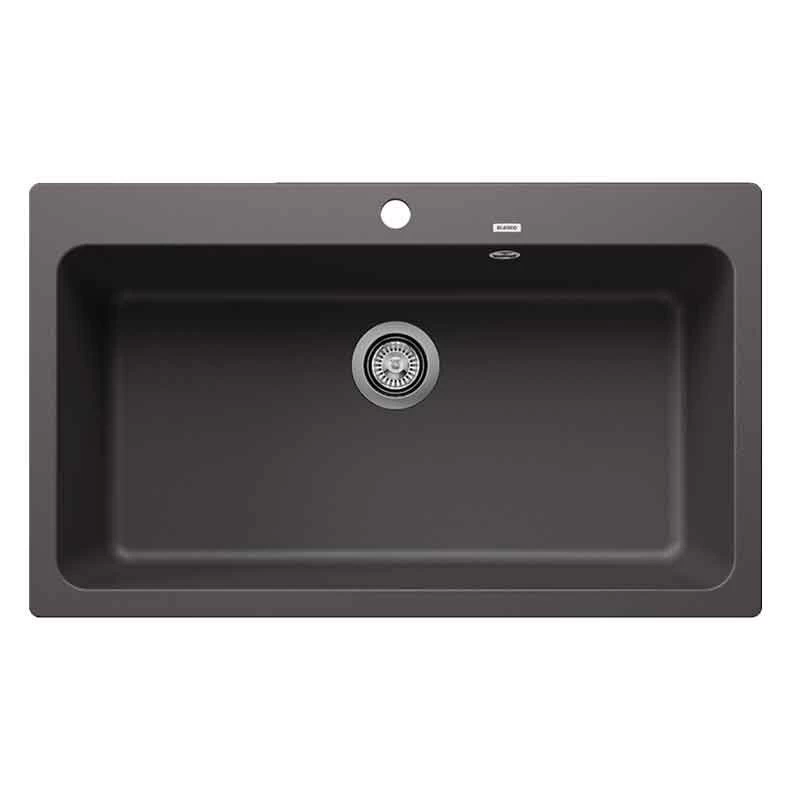 Blanco NAYA XL 9 1 Bowl Inset Silgranit Kitchen Sink - Rock Grey - 521813 3 Blanco NAYA XL 9 1 Bowl Inset Silgranit Kitchen Sink - Rock Grey - 521813