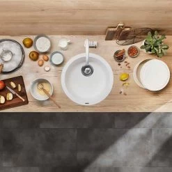 Blanco RONDO 1 Bowl Inset Silgranit Kitchen Sink - White - 511621
