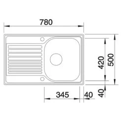 Blanco TIPO 45 S Compact 1 Bowl Inset Stainless Steel Reversible Kitchen Sink - 454076 -Kitchen Sale Shop blanco tipo 454076 dimensions