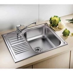 Blanco TIPO 45 S Mini 1 Bowl Inset Stainless Steel Reversible Kitchen Sink - 456467
