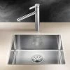 Blanco CLARON 450-U 1 Bowl Undermount Stainless Steel Kitchen Sink With Manual InFino Waste - Satin Polish - 521575
