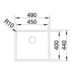 Blanco CLARON 450-U 1 Bowl Undermount Stainless Steel Kitchen Sink With Manual InFino Waste - Satin Polish - 521575 -Kitchen Sale Shop blanco 521575 2